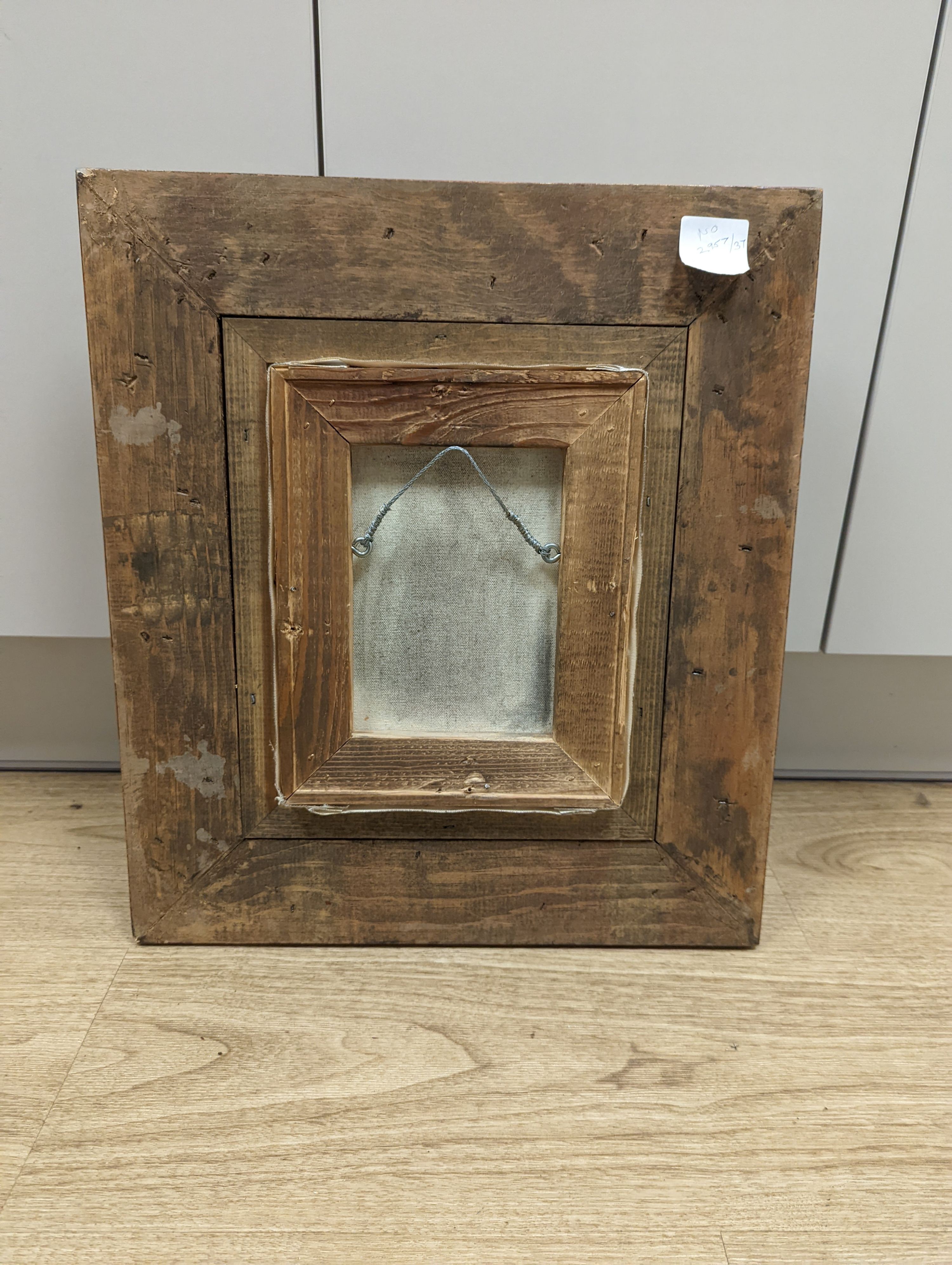 A modern oil on canvas, Flemish street scene, signed Morgan, 24 x 19cm